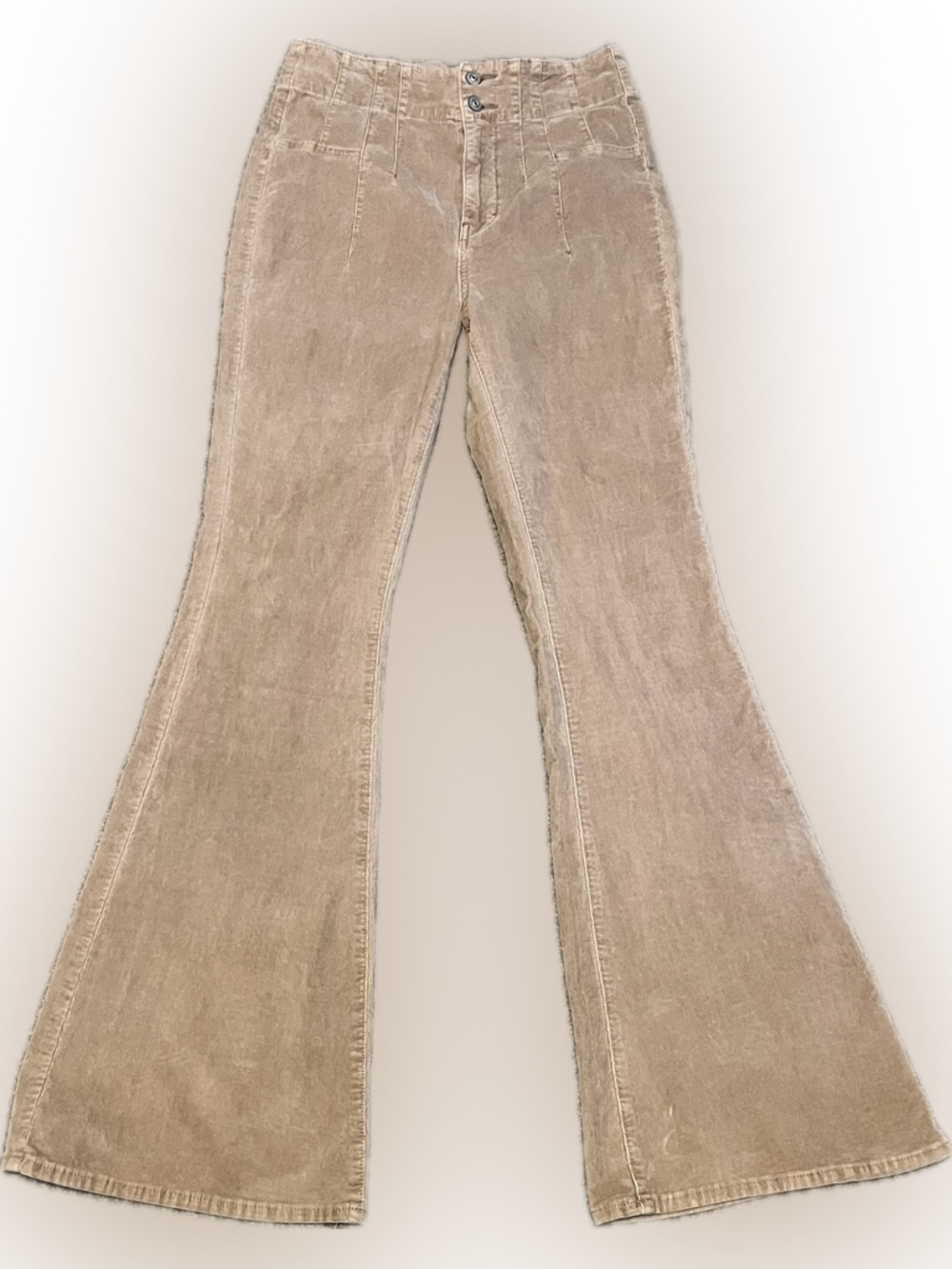 We the Free Mineral Wash Beige Wide-Leg Corduroy Jeans size 29